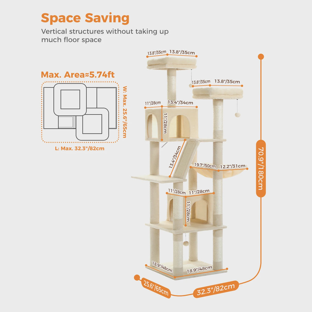 Large Multi-Level Cat Tree Tall Tower
