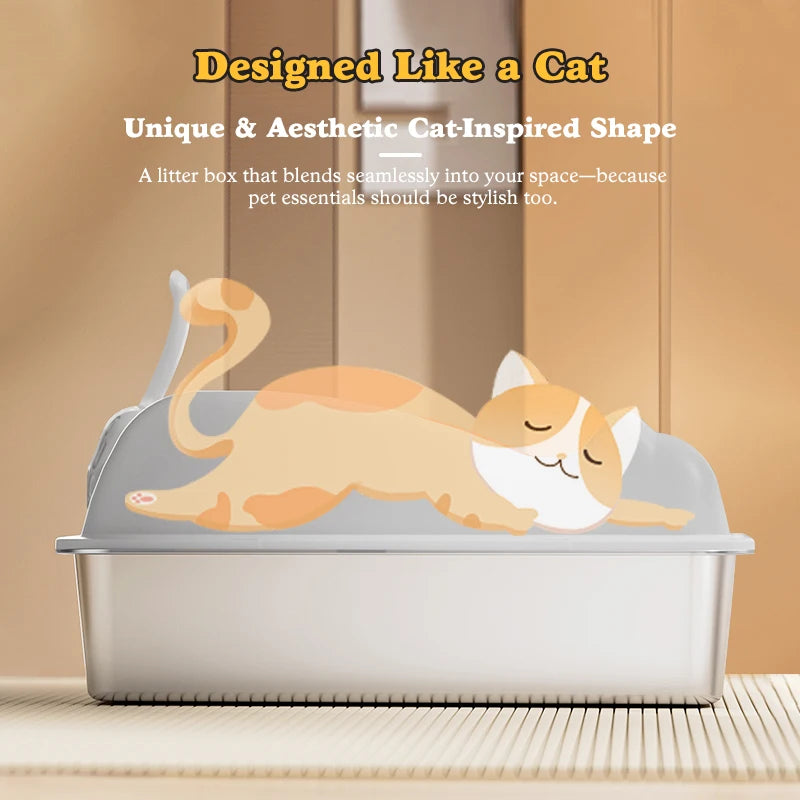 Stainless Steel Cat Litter Box With Lid