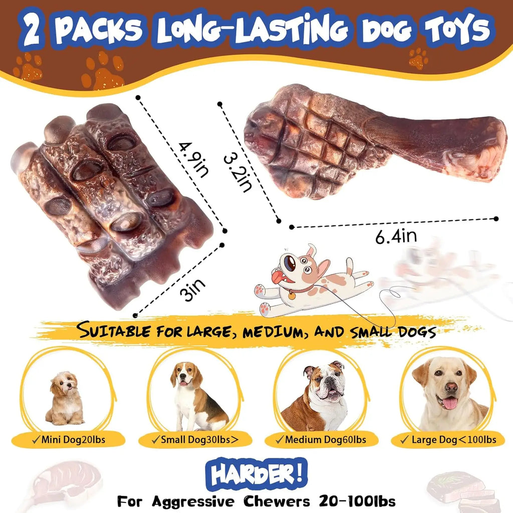 2 Pack Indestructible Dog Chew Toys