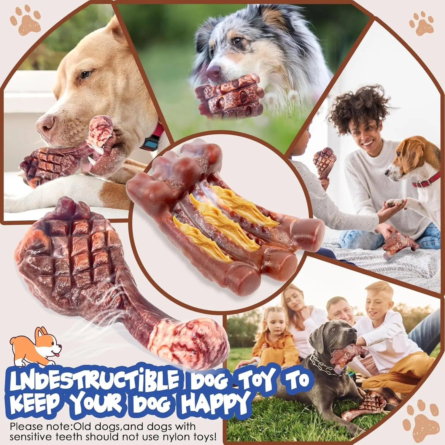 2 Pack Indestructible Dog Chew Toys
