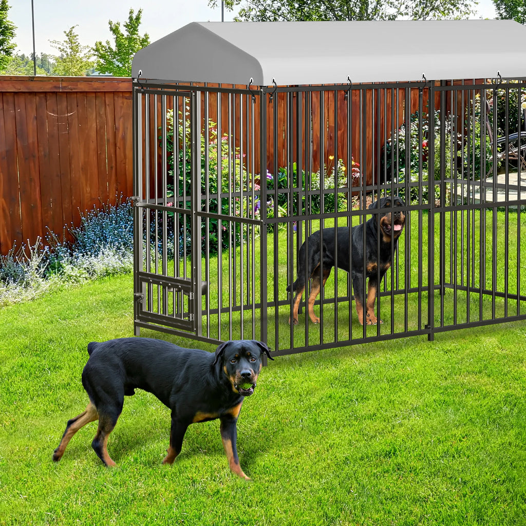 Heavy Duty Outdoor Dog Kennel with Roof