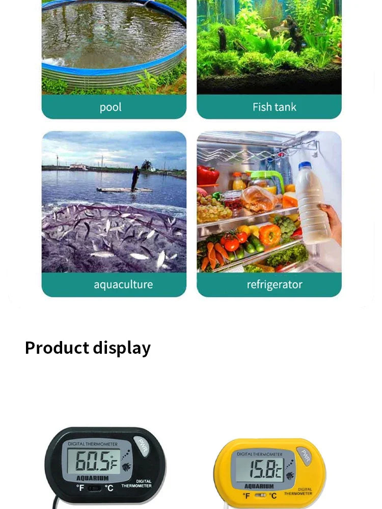 Digital Aquarium Thermometer with Suction Cup Probe