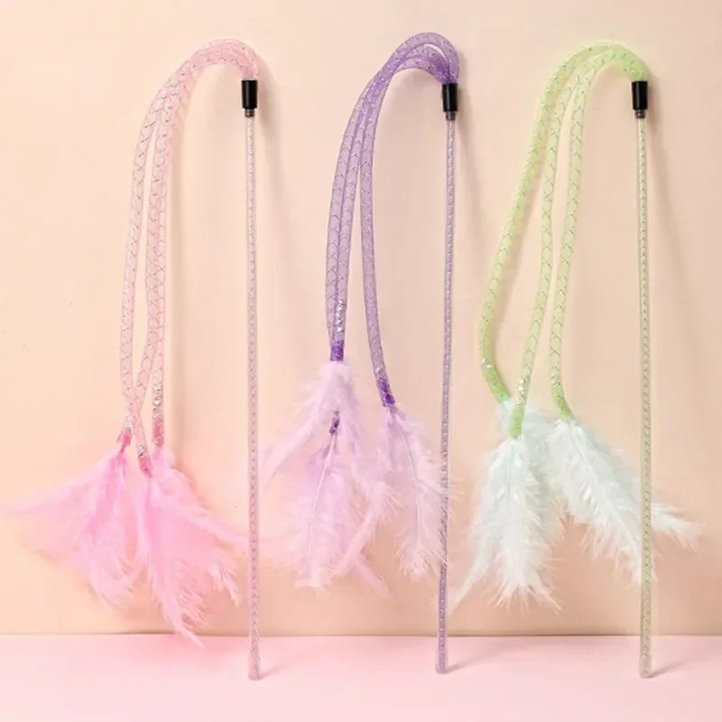 Feather Toys for Cats Playing Stick