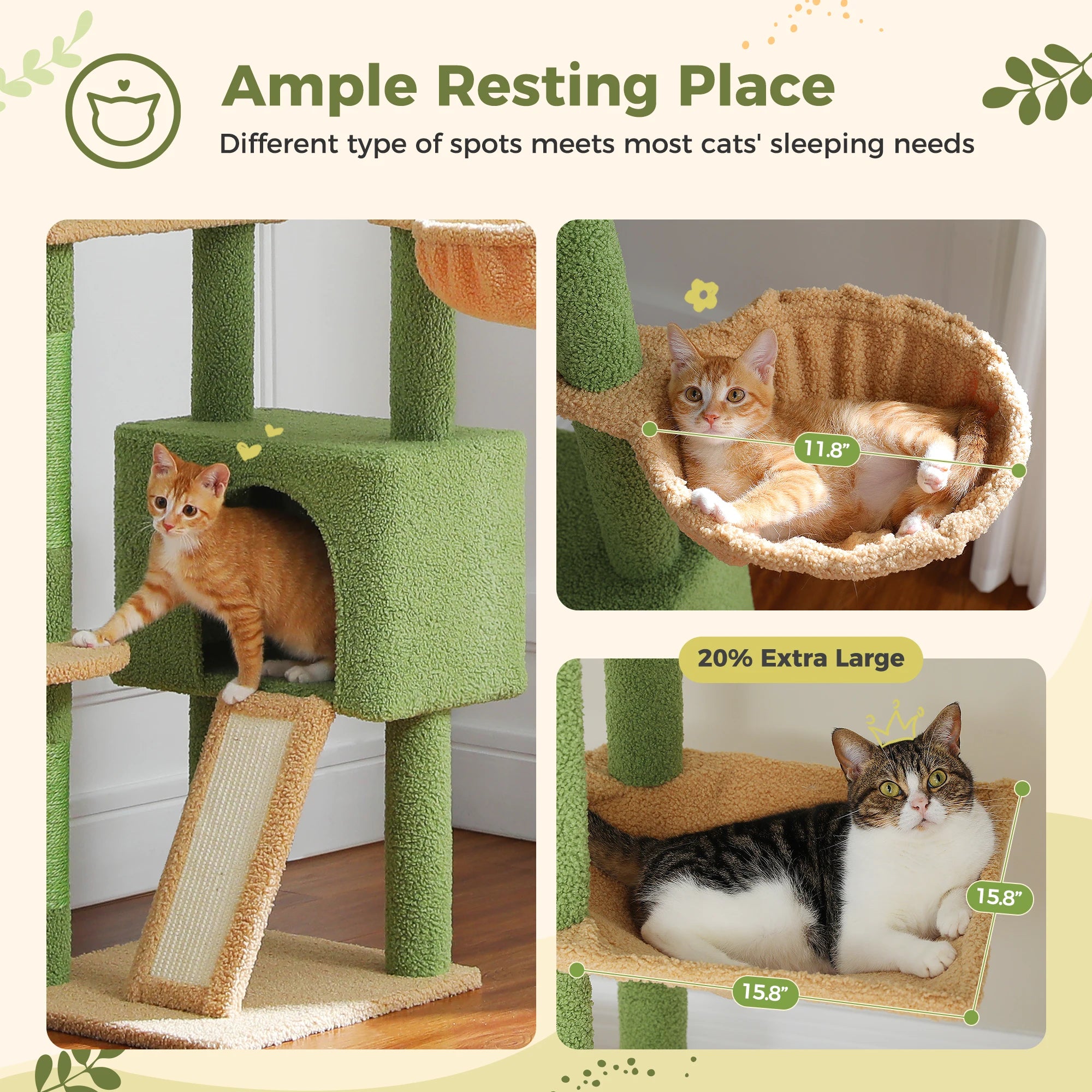 Cactus Tree Floor to Ceiling Cat Tower