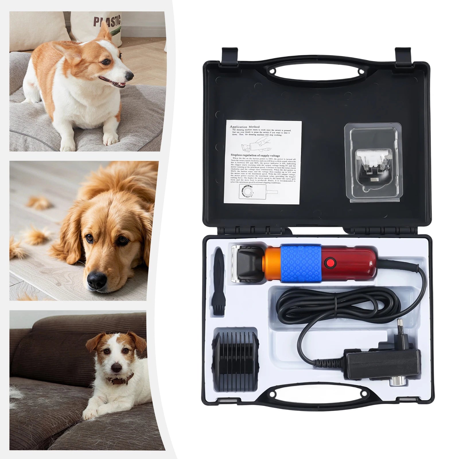 36W Professional Clipper Pet Hair Trimmer Kit