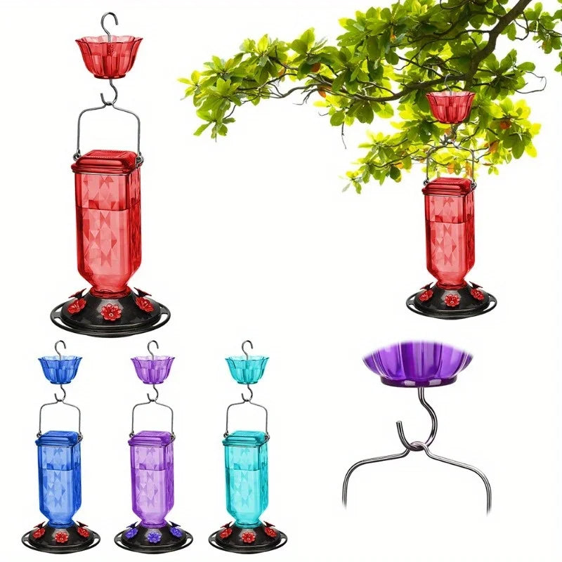 Outdoor Hanging Glass Bird Feeder 6 Ports