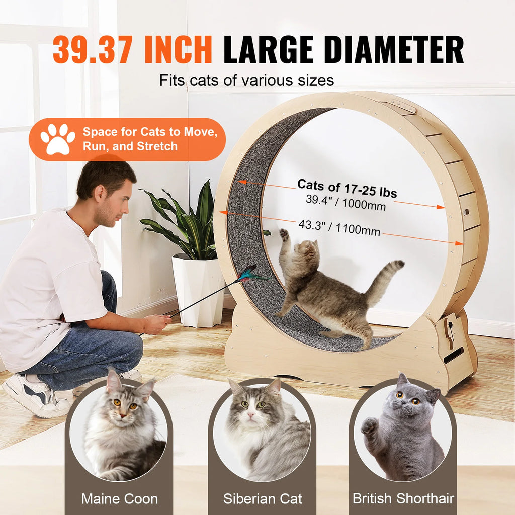 Wooden Exercise Wheel Large Cat Treadmill