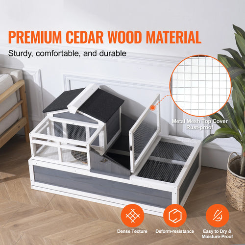 2-Story Wooden Habitat House with Adjustable Ramp