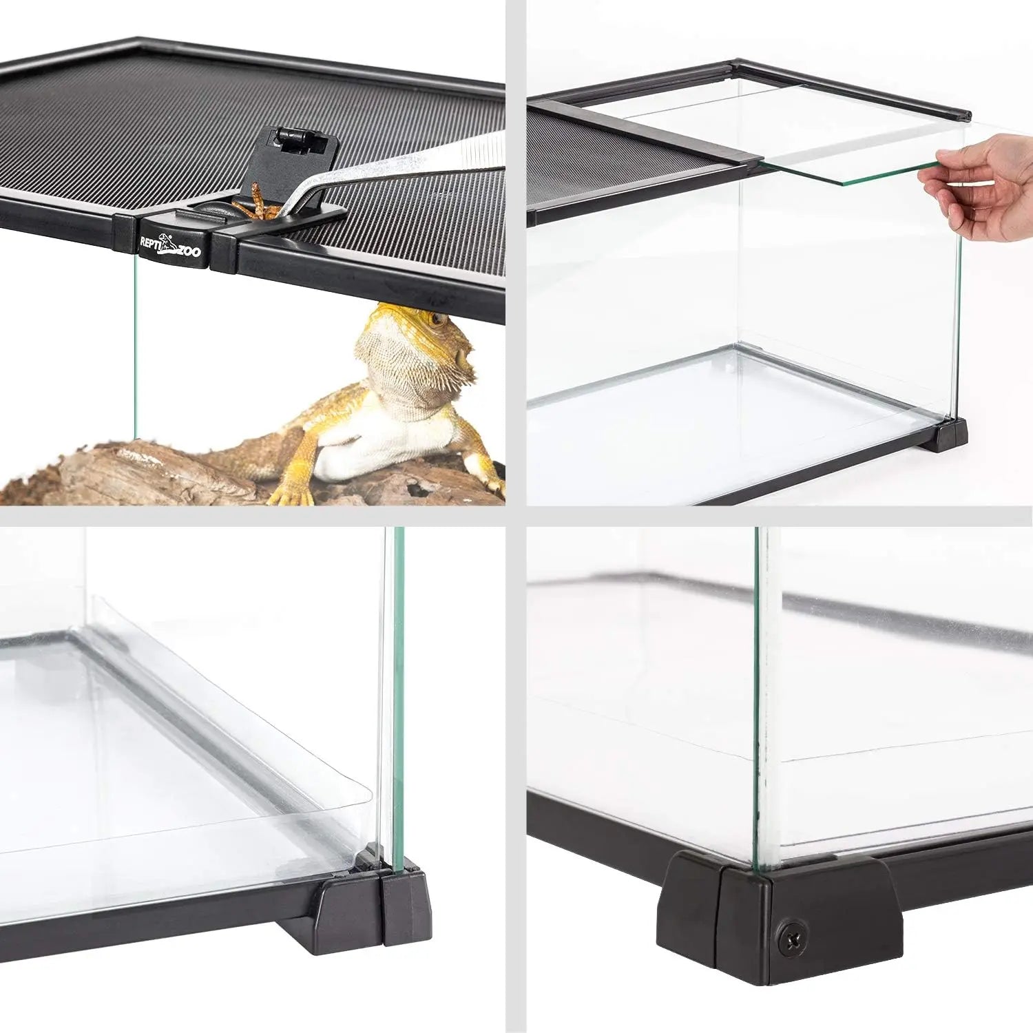 20 Gallon Glass Terrarium with Dual Sliding Top Cover