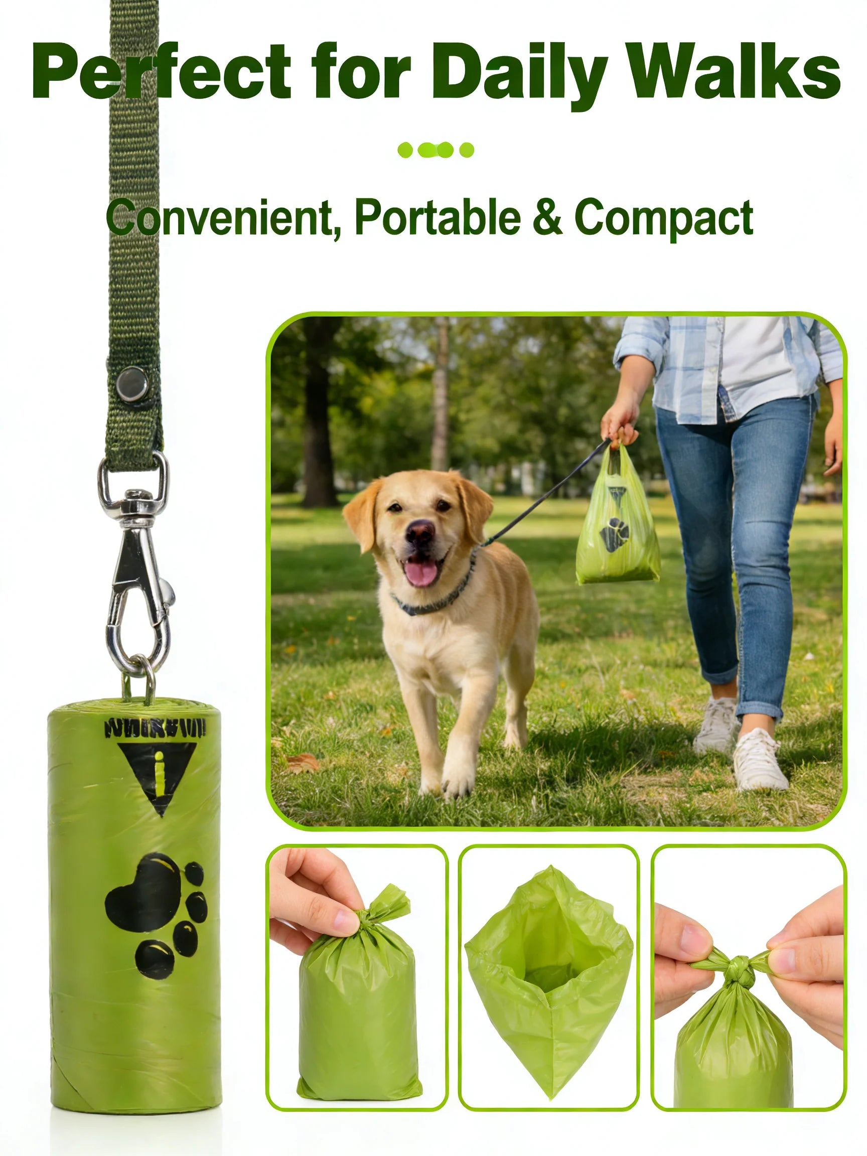 Eco-Friendly Dog Poop Bags Leak-Proof