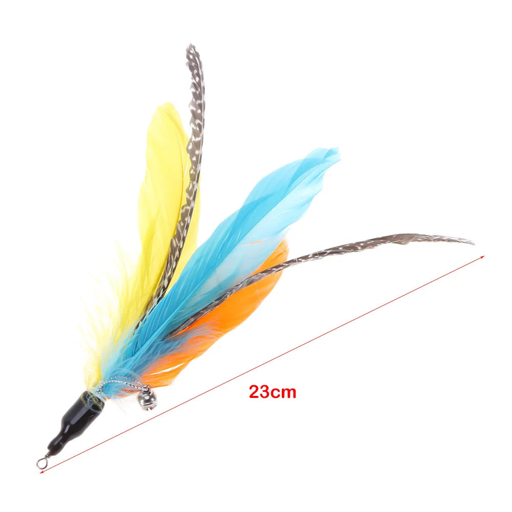 5pcs Interactive Cat Stick Colorful Feather Replacements