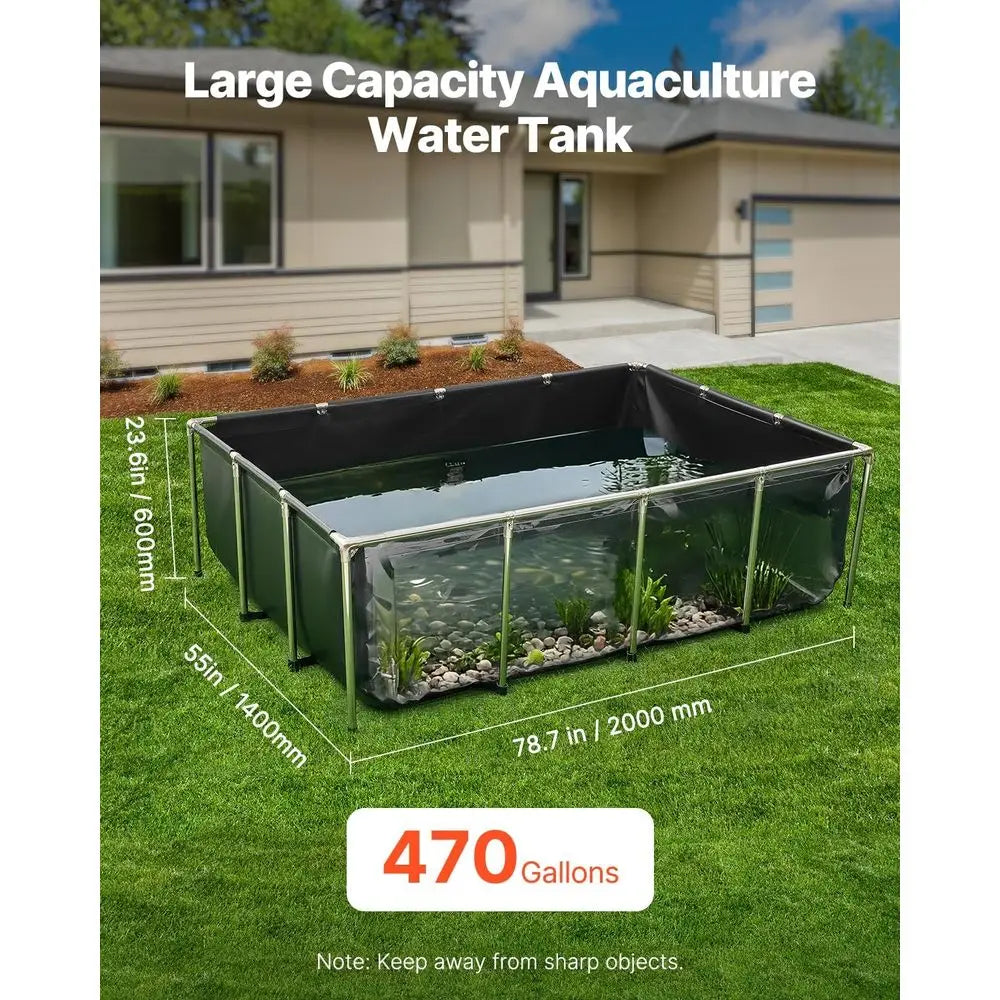 470 Gal Above Ground Fish Pond with Viewing Panel