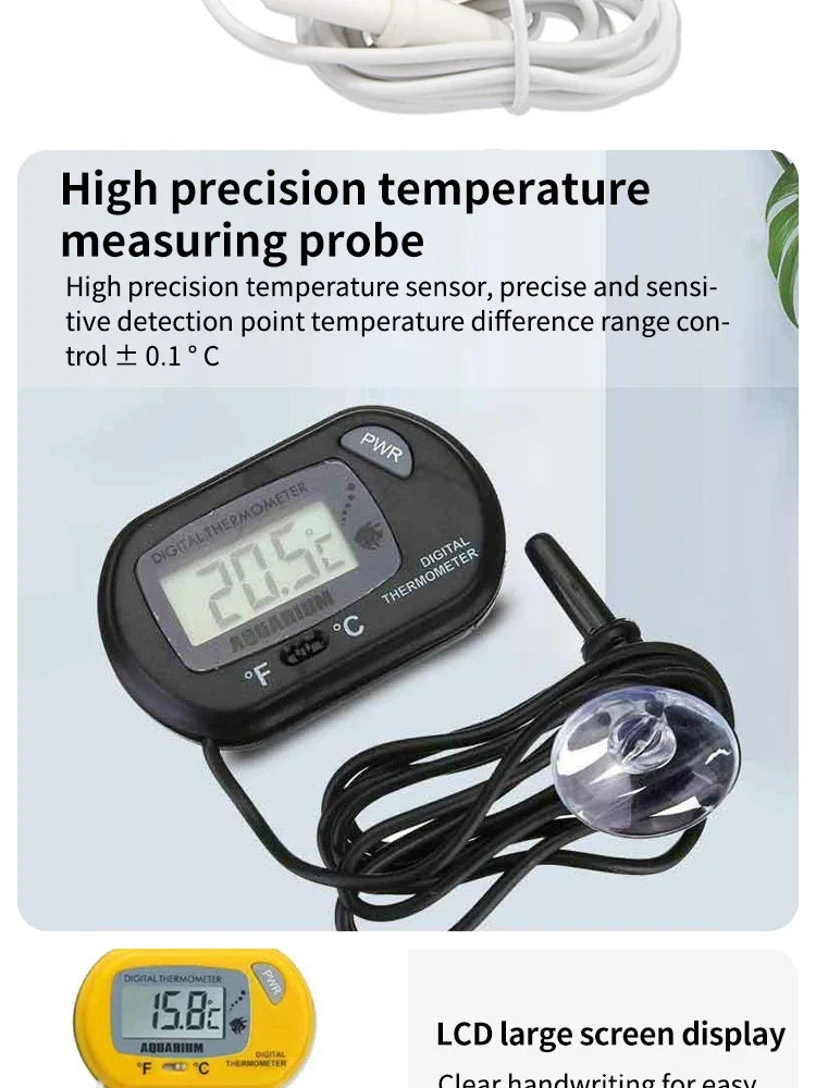 Digital Aquarium Thermometer with Suction Cup Probe