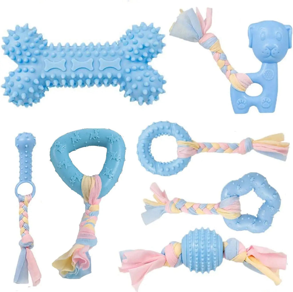 Durable Squeaky Dog Chew Toys - Blue
