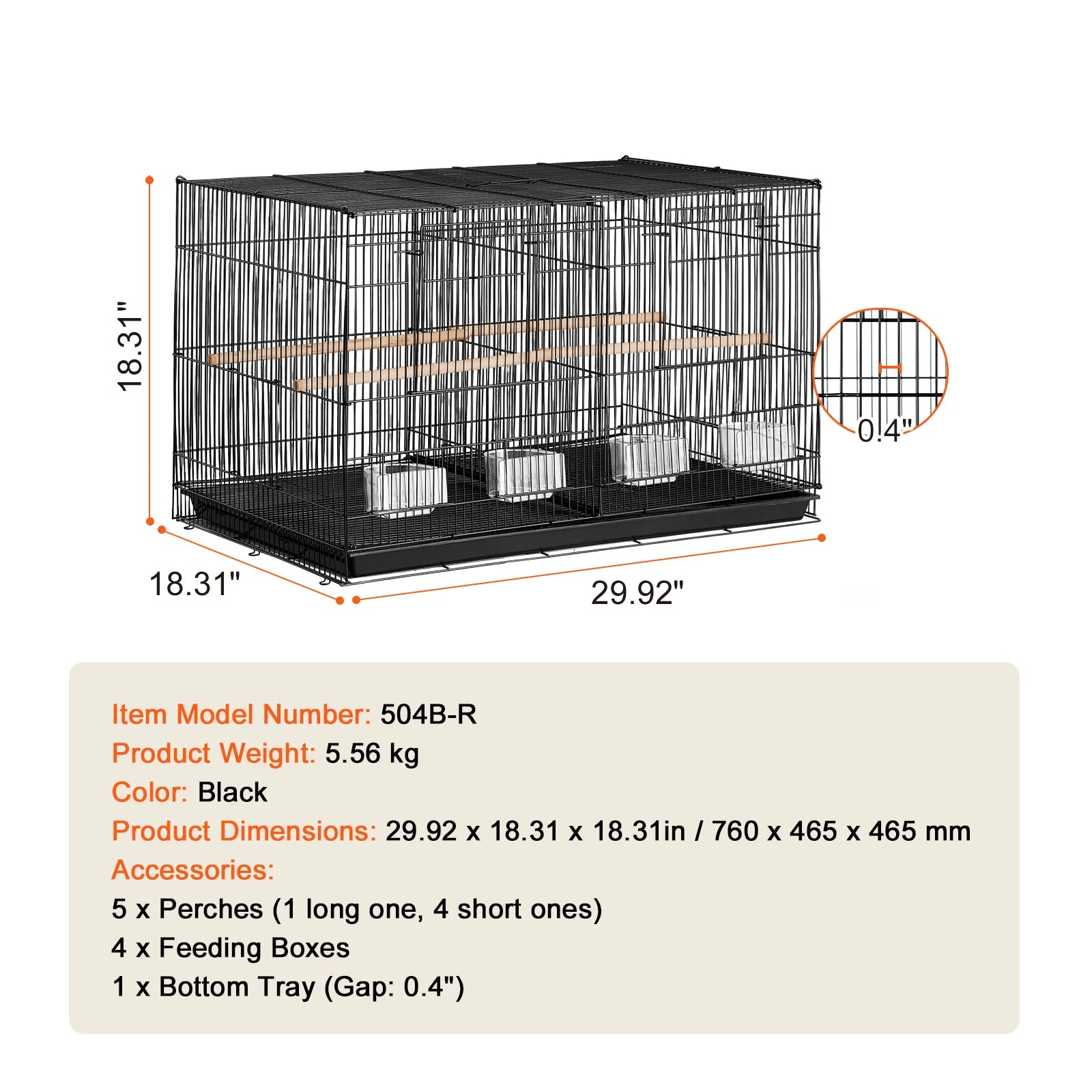 30In Stackable Travel Birdcage with Handle