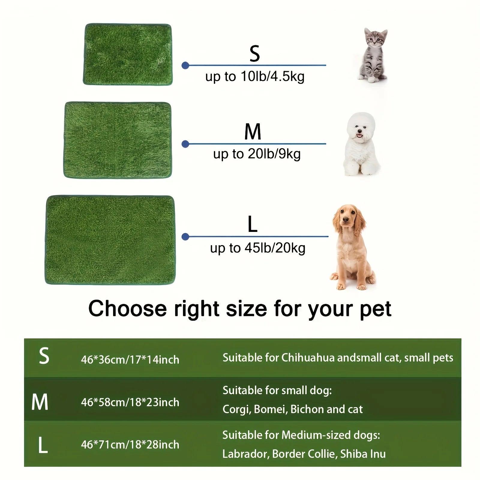 Simulation Lawn Toilet Training Mat Washable