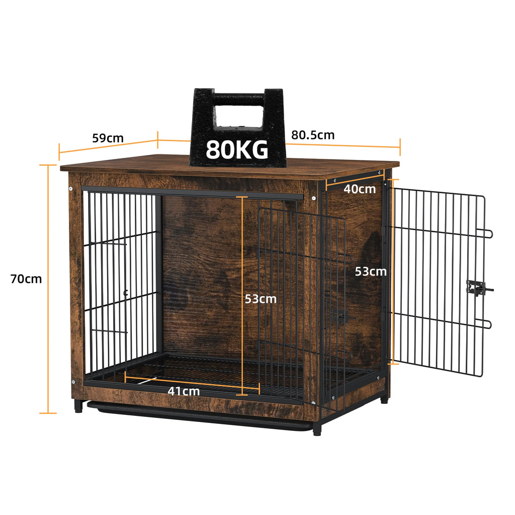 Pet Dog Cage Kennel End Table with 2 Doors