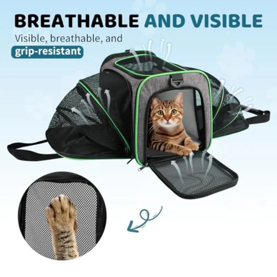 Airline Approved Pet Carrier Expandable Travel Bag