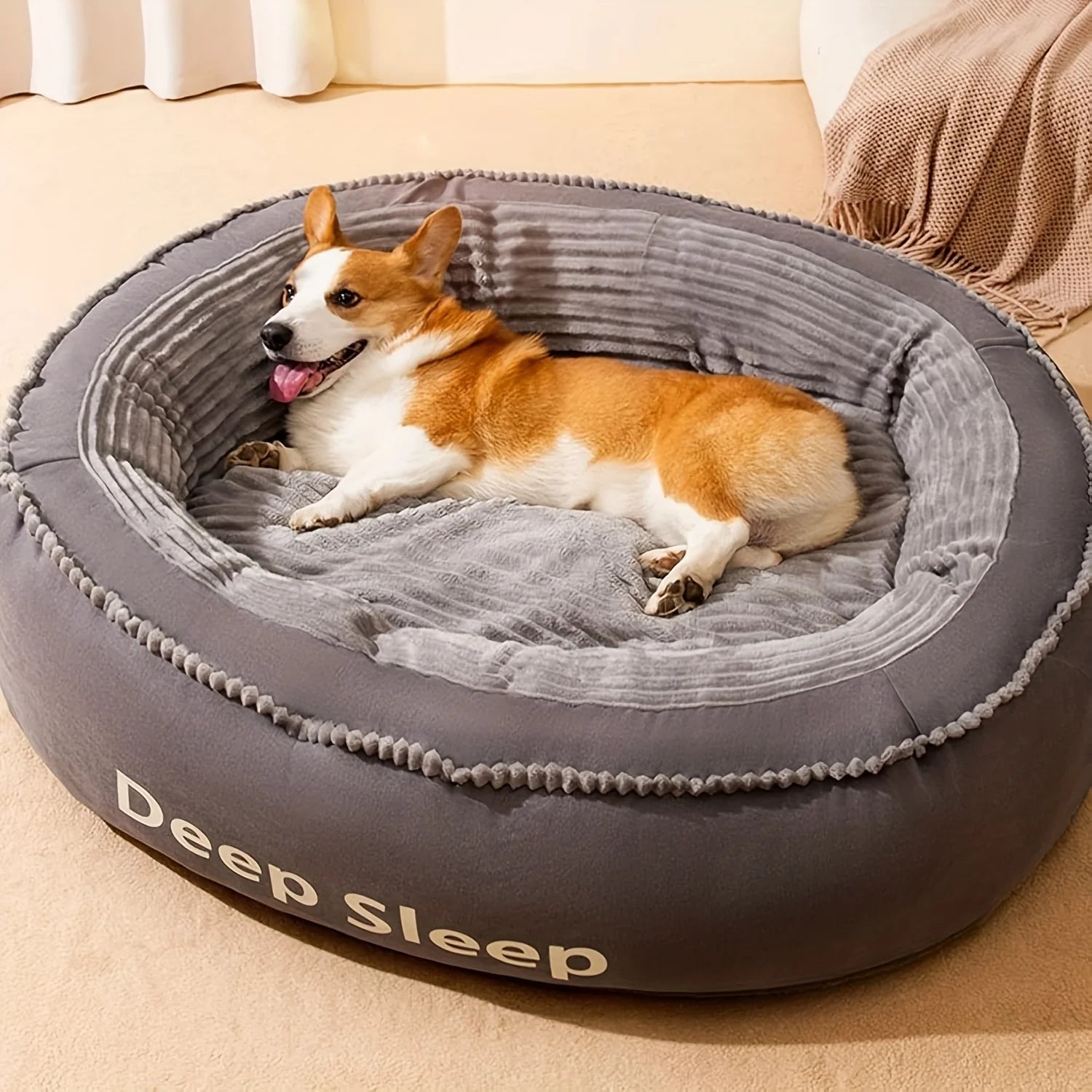 Pet Dog Cat Comfortable Donut Bed