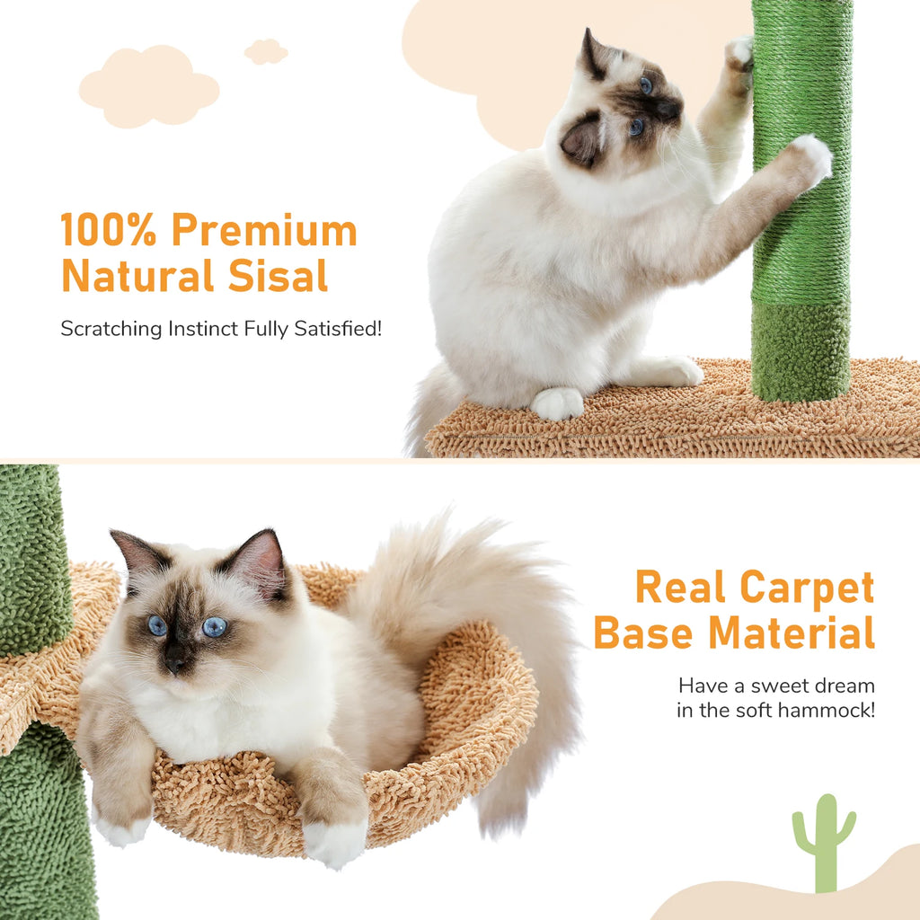 5-Tier Floor to Ceiling Cactus Cat Tower