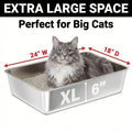 Heavy Duty Large Stainless Steel Cat Litter Box