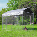 Large Galvanized Dog Kennel Outdoor with Roof