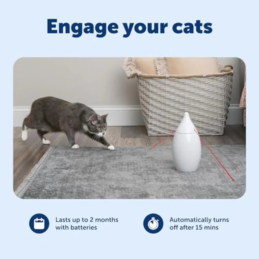 Zoom Rotating Red Laser Cat Toy with Dual Beams