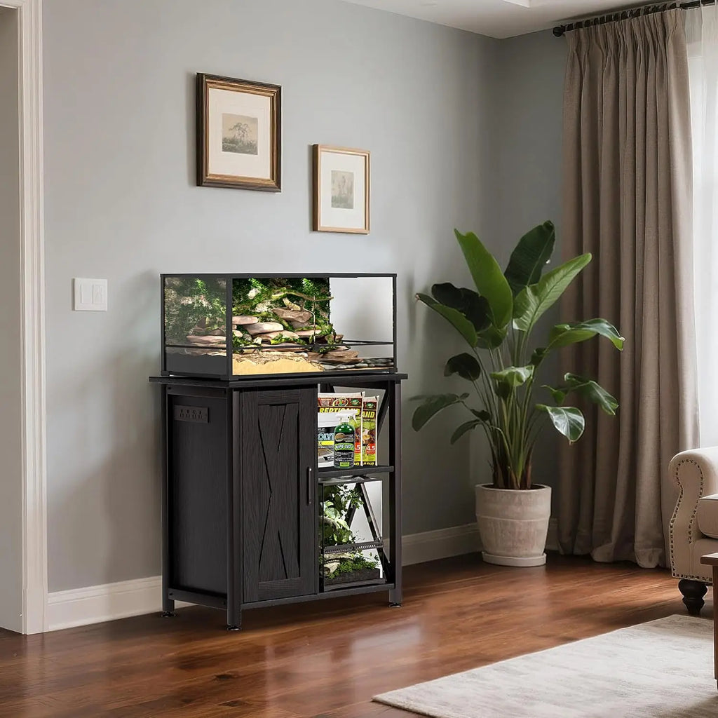 67 Gallon Reptile Tank with Stand & Storage Cabinet 24"x18"