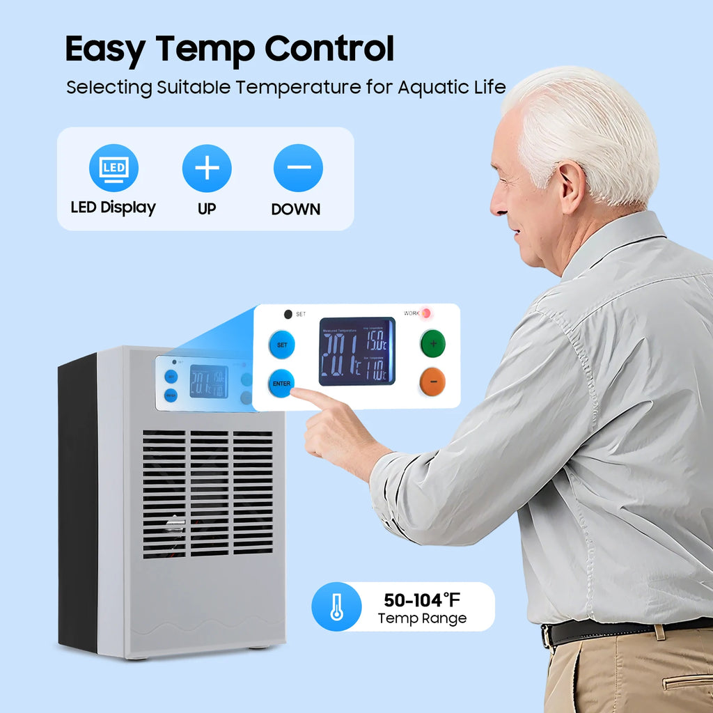 100W Fish Tank Cooling Heating Machine 10-40°C Control