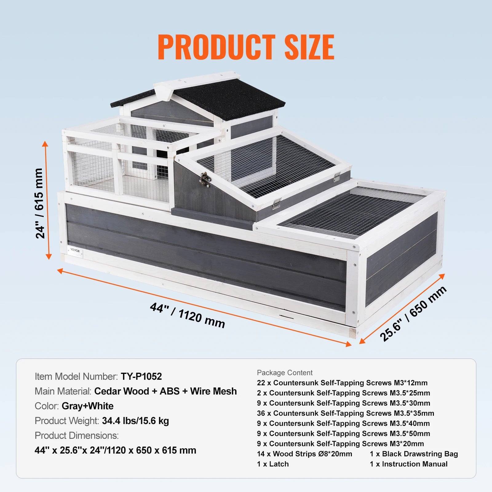 2-Story Wooden Habitat House with Adjustable Ramp