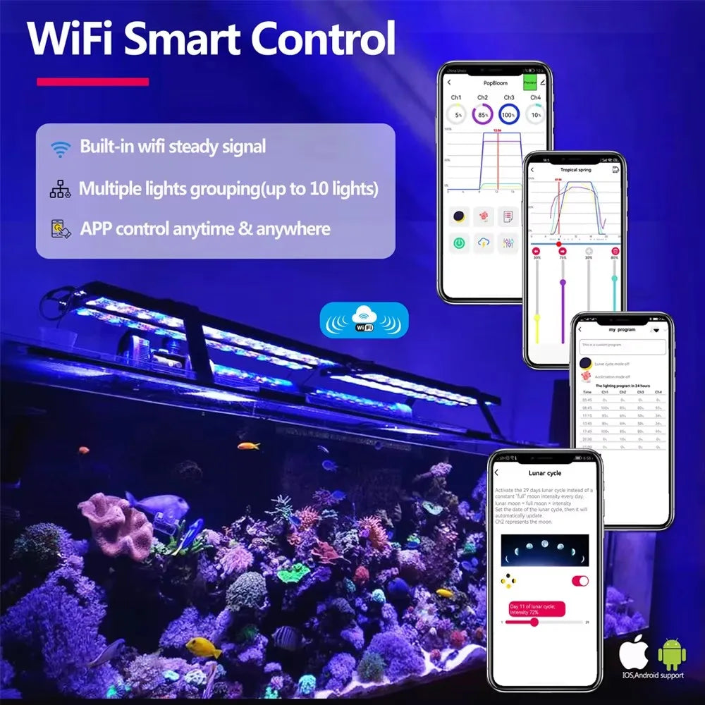 WiFi App Controlled Full Spectrum LED Aquarium Light