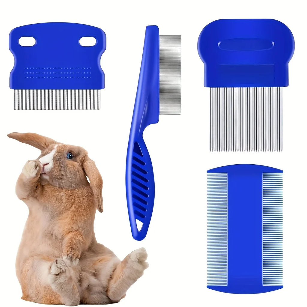 4 Pack Flea and Lice Pet Grooming Combs