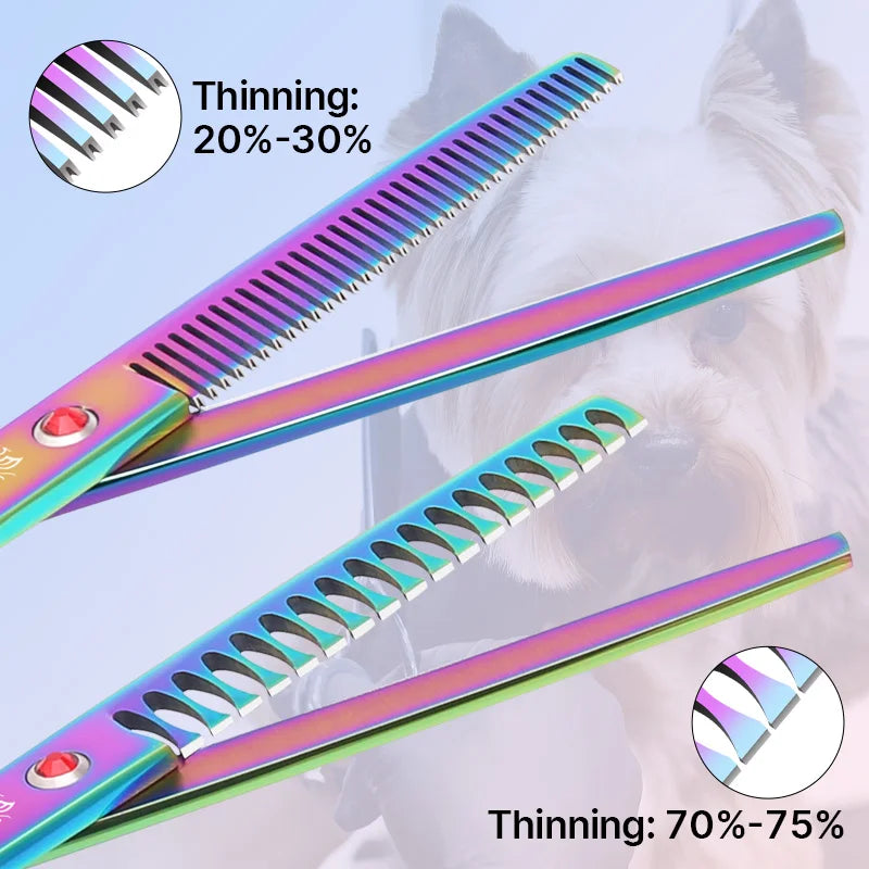 6.5/7.0 Inch Rainbow Pet Grooming Scissors