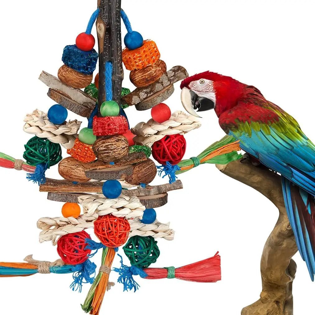 Natural Parrot Chewing Toy for Small to Medium Birds