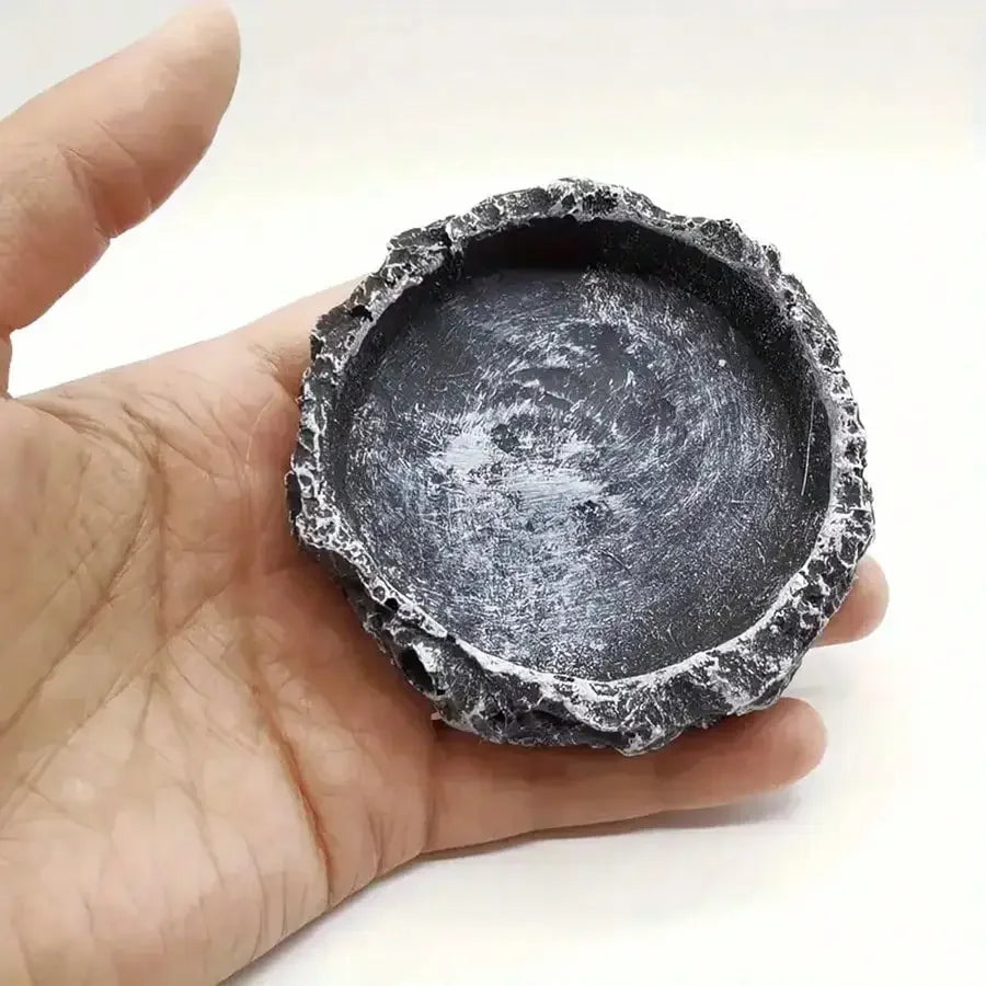 1 Pcs Small Reptiles Realistic Stone Feeding and Water Bowl