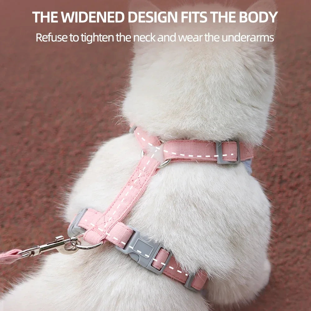 Cat Puppy Outdoor Walking Pet Harness and Leash Set