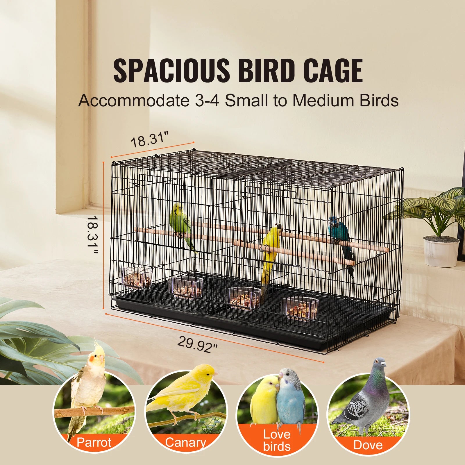 30In Stackable Travel Birdcage with Handle