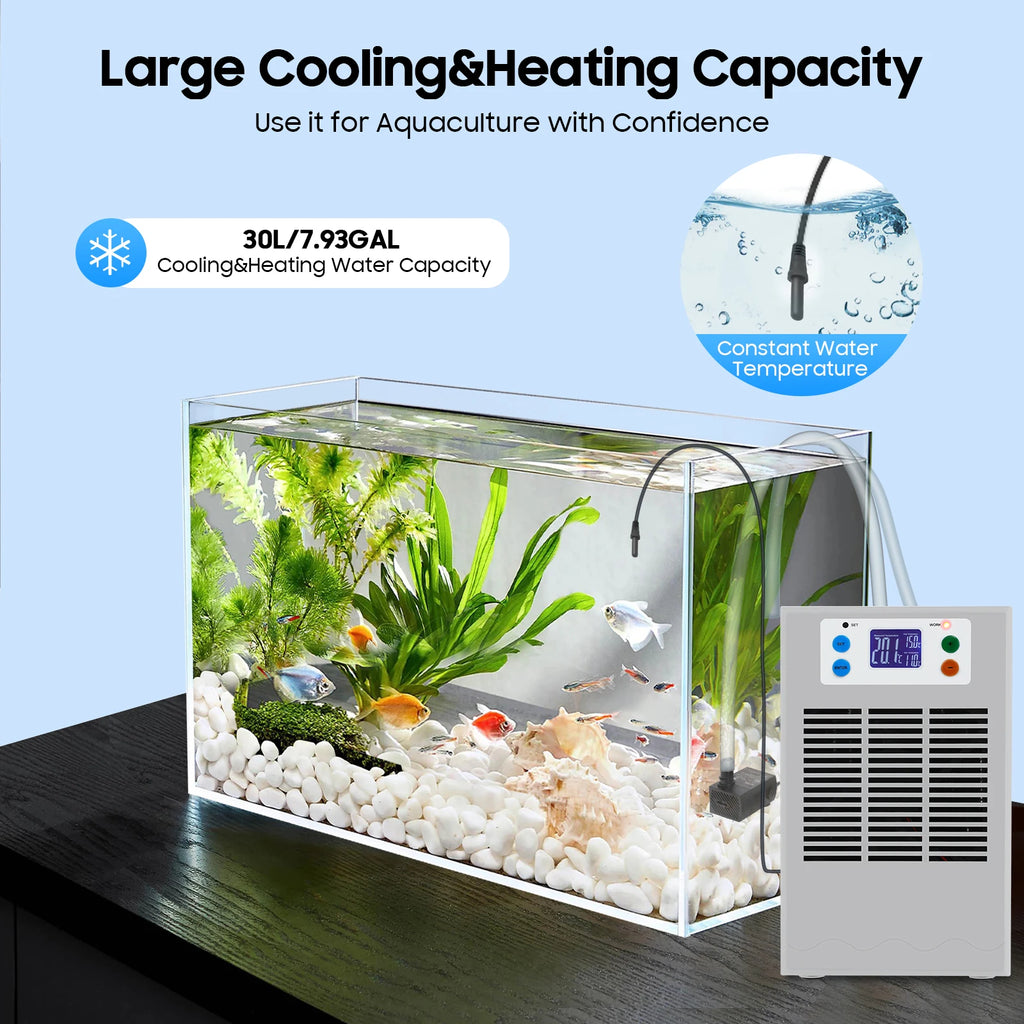 100W Fish Tank Cooling Heating Machine 10-40°C Control