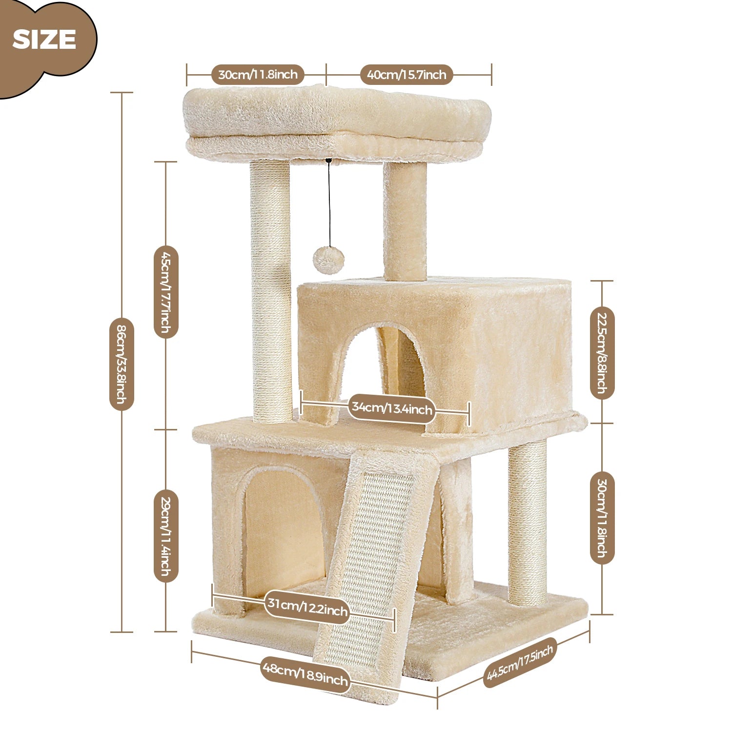 Large Cat Tree Tower for Indoor Cats