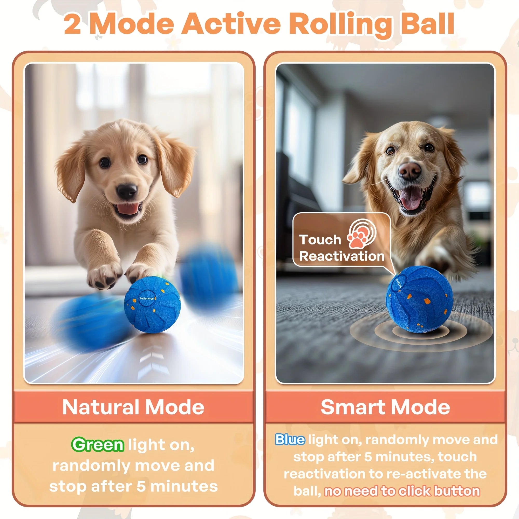 Large Interactive Dog Ball With Auto-Rolling Motion