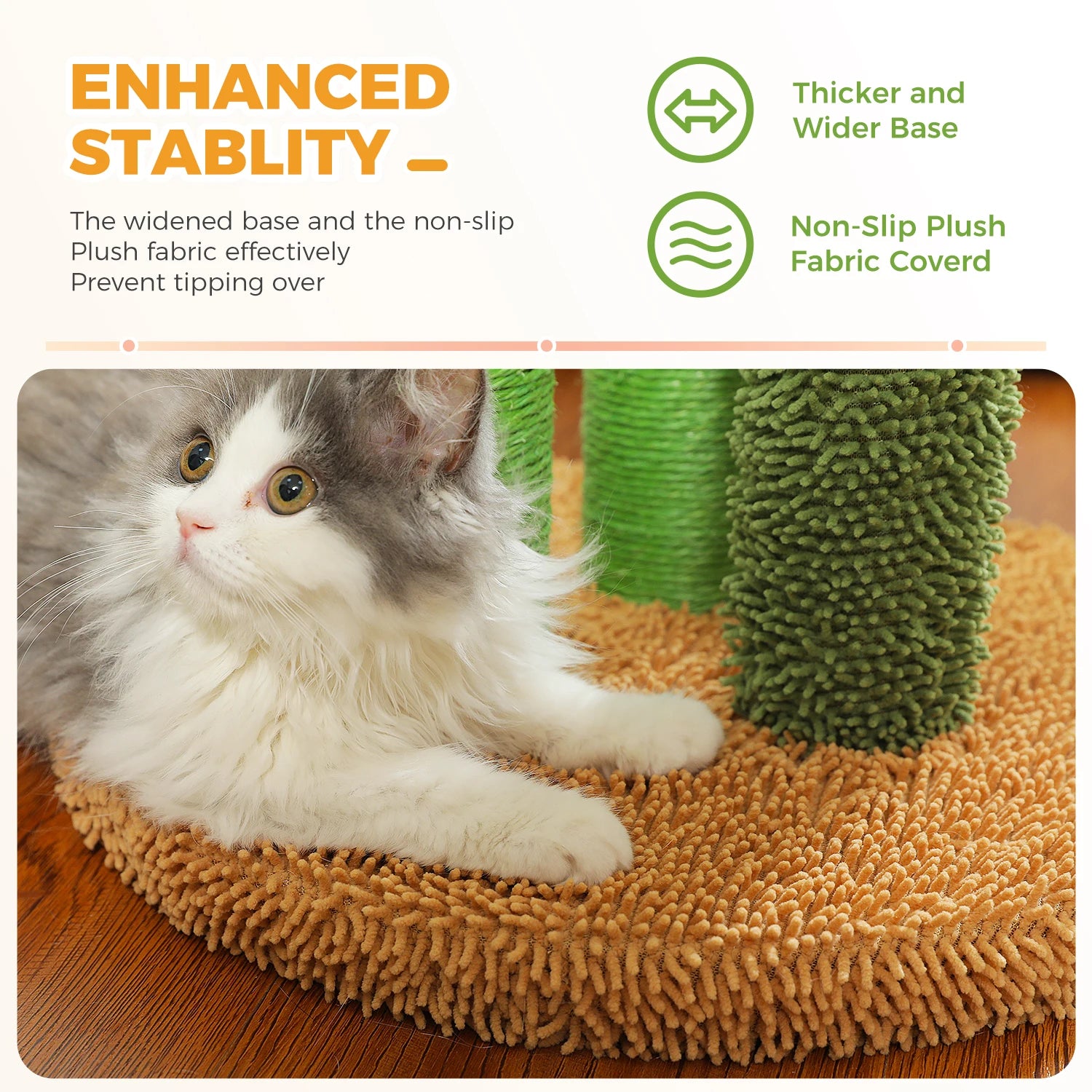 Cactus Triple Scratching Post for Indoor Cats