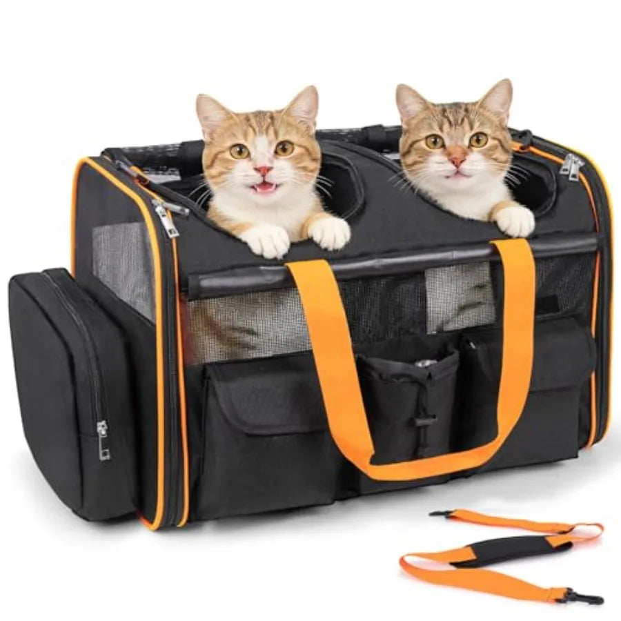 Large Dual Pet Carrier with Removable Divider