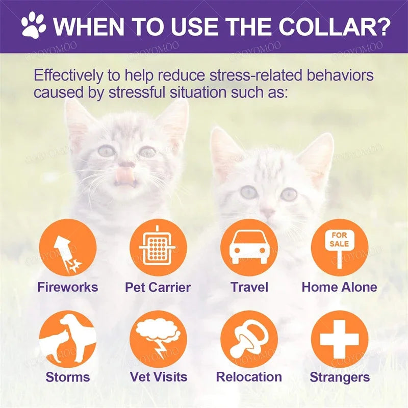 Dog Cat Adjustable Calming Pheromone Collar