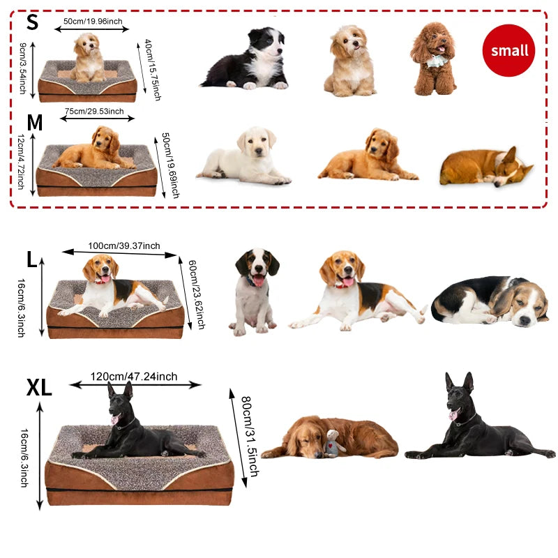 Oversized Pet Bed with Raised Edges