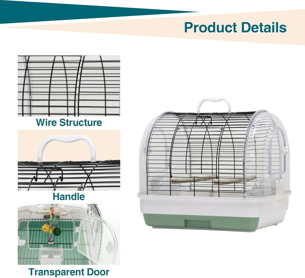 Portable Medium Bird Cage Travel Carrier