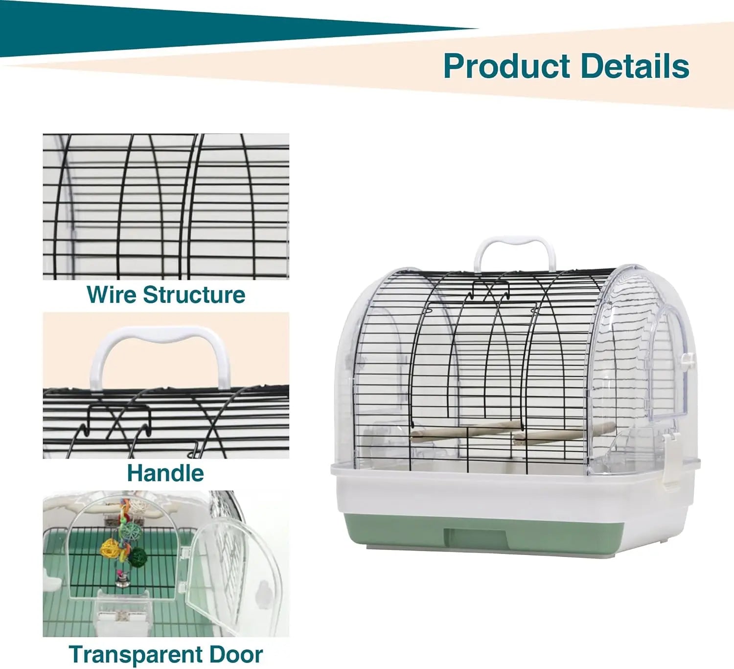 Portable Medium Bird Cage Travel Carrier