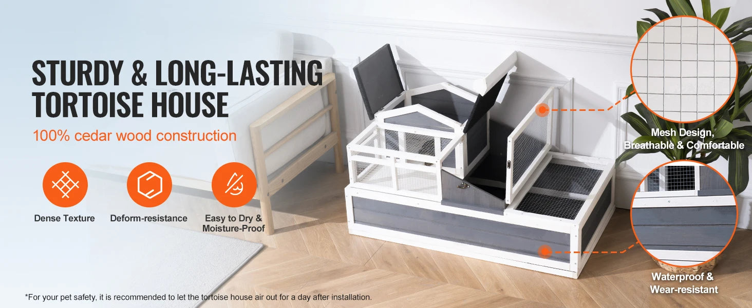 2-Story Wooden Habitat House with Adjustable Ramp