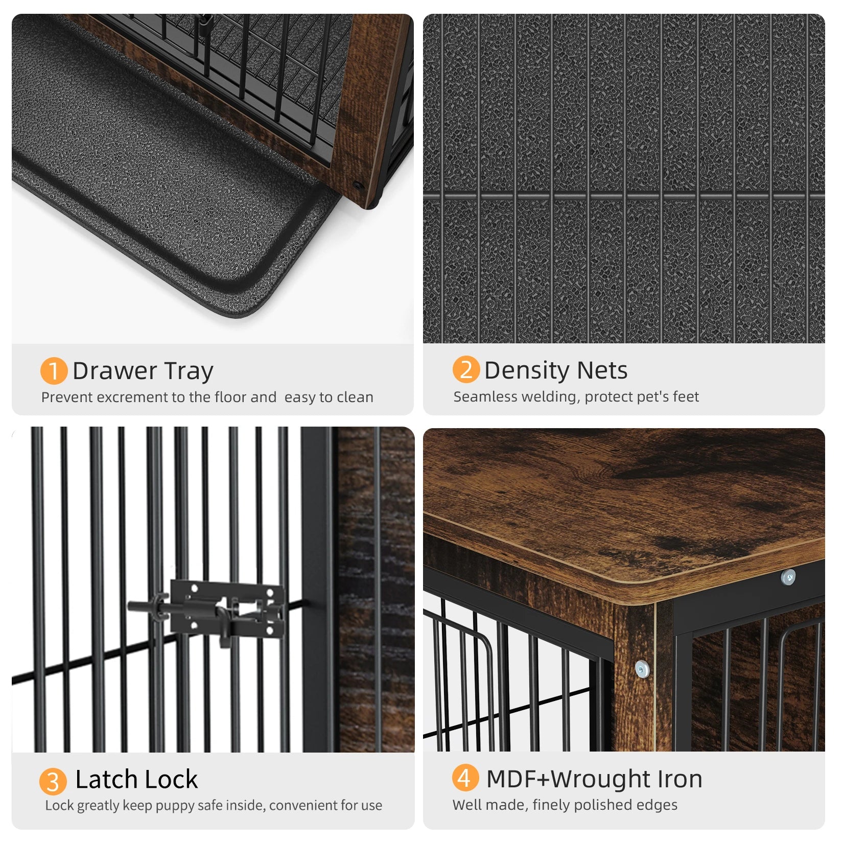 Pet Dog Cage Kennel End Table with 2 Doors
