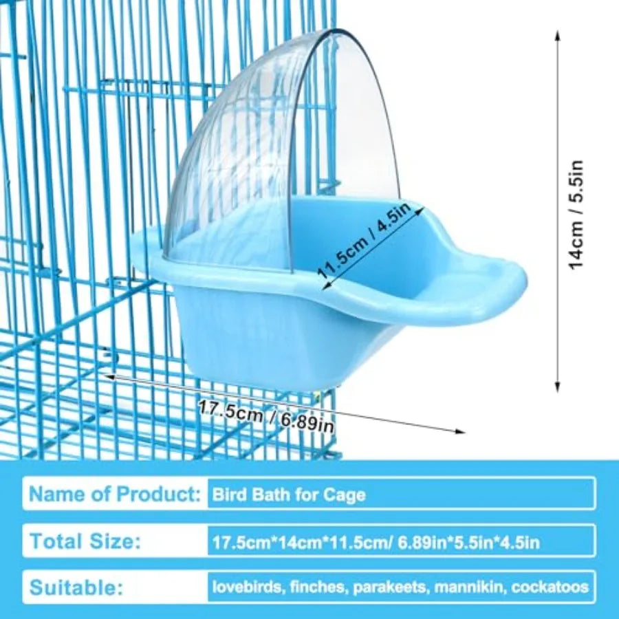 Blue Bird Bath Box for Bird Cages