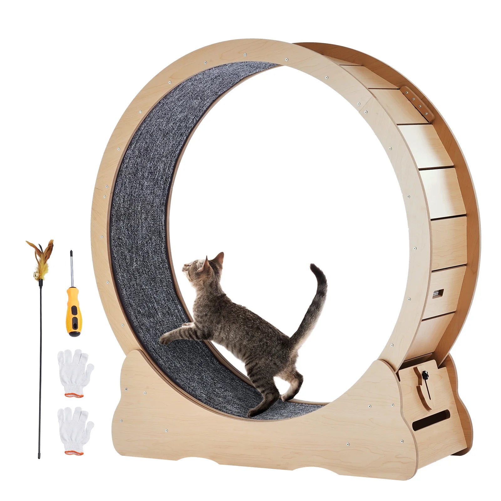 Wooden Exercise Wheel Large Cat Treadmill
